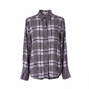 Equipment Femme Lavender Grid Plaid Signature Button Down Shirt | Size M